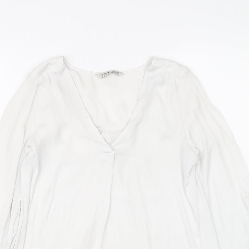 Womens UK Size XS Stradivarius White Basic Blouse