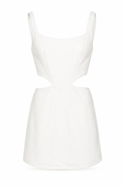 Zara Womens White Cotton Mini Size XL Scoop Neck Zip