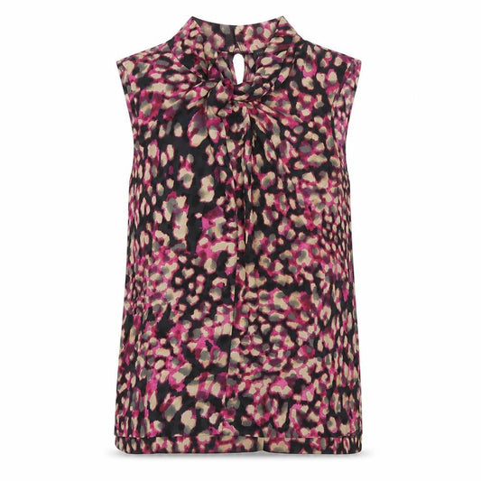 Fenn Wright Manson Womens Multicoloured Animal Print Polyester Basic Blouse Size 12 Round Neck - Leopard Print