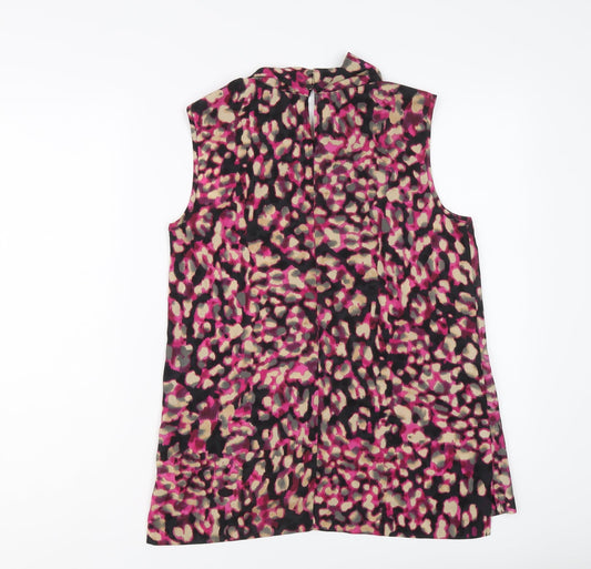 Fenn Wright Manson Womens Multicoloured Animal Print Polyester Basic Blouse Size 12 Round Neck - Leopard Print