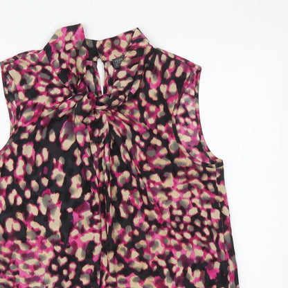 Fenn Wright Manson Womens Multicoloured Animal Print Polyester Basic Blouse Size 12 Round Neck - Leopard Print