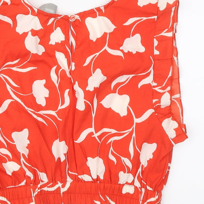 Womens UK Size 10 ASOS Red Cropped Blouse