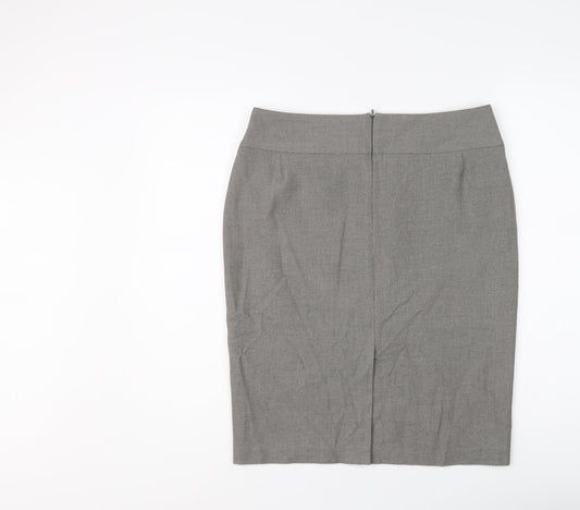 Marks and Spencer Womens Grey Polyester A-Line Skirt Size 12 Zip
