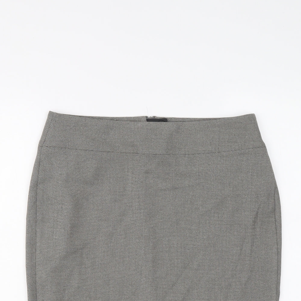 Marks and Spencer Womens Grey Polyester A-Line Skirt Size 12 Zip