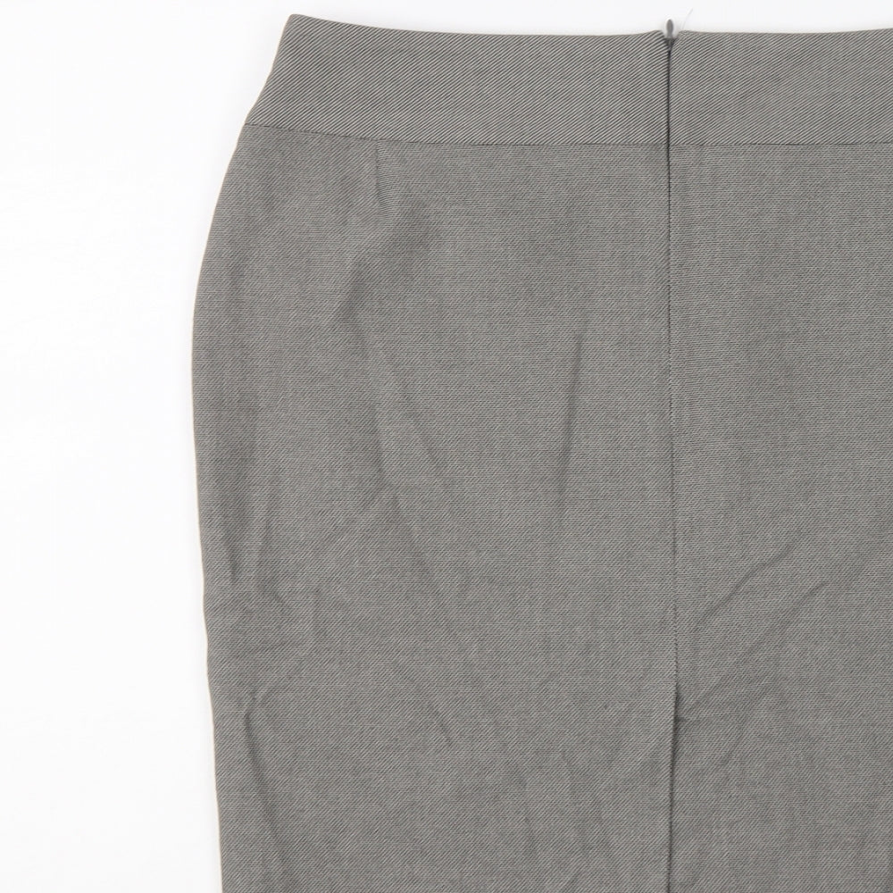 Marks and Spencer Womens Grey Polyester A-Line Skirt Size 12 Zip