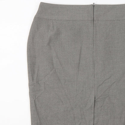 Marks and Spencer Womens Grey Polyester A-Line Skirt Size 12 Zip