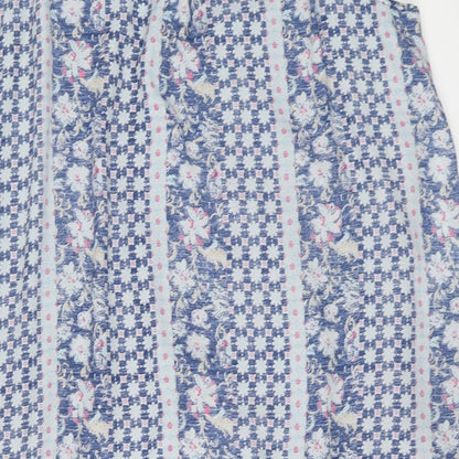 Gap Womens Blue Floral Polyester Tank Dress Size L Square Neck Pullover