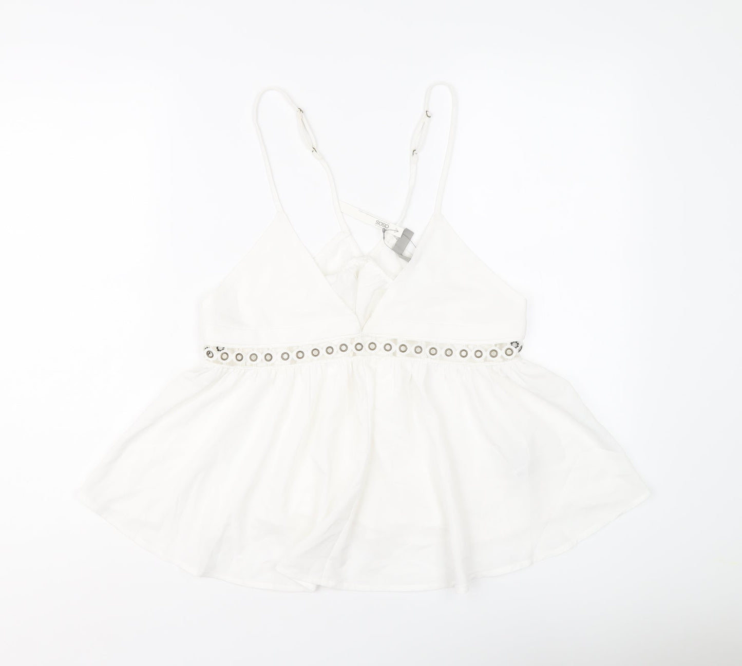 Womens UK Size 10 ASOS Ivory Basic Tank