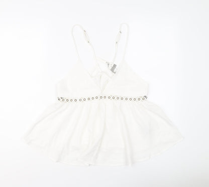 Womens UK Size 10 ASOS Ivory Basic Tank