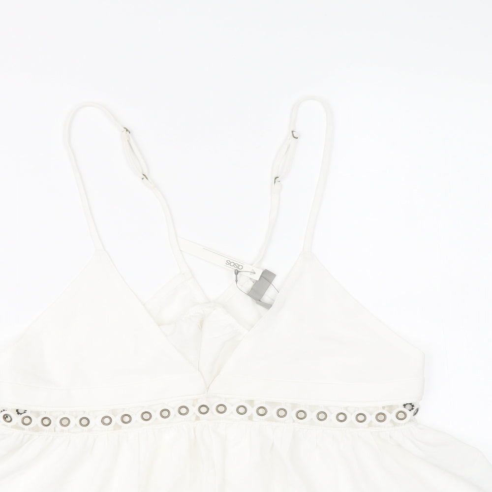 Womens UK Size 10 ASOS Ivory Basic Tank