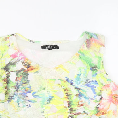 Opus London Womens Multicoloured Floral Polyester Cropped Tank Size 12 Round Neck