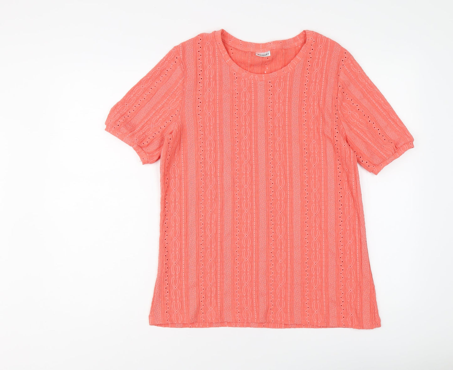 Womens UK Size 14 Damart Pink Basic T-Shirt