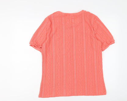Womens UK Size 14 Damart Pink Basic T-Shirt