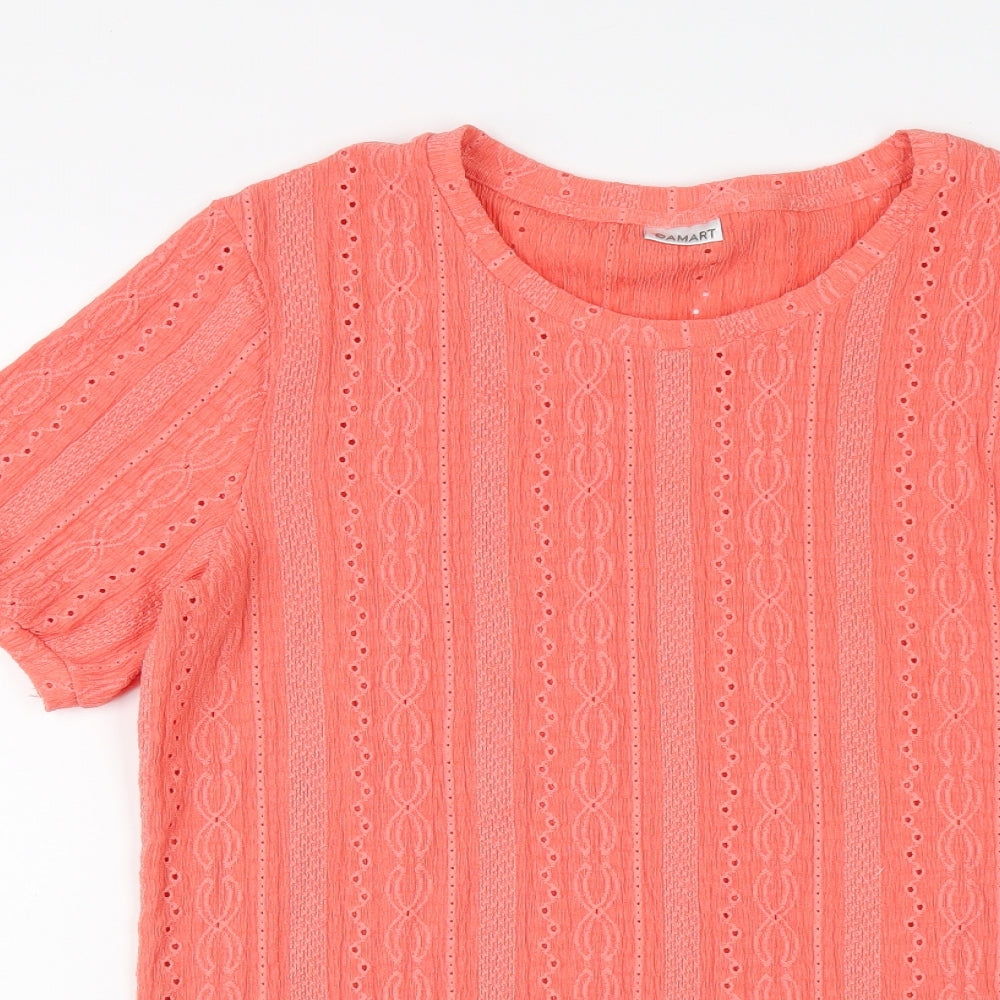 Womens UK Size 14 Damart Pink Basic T-Shirt