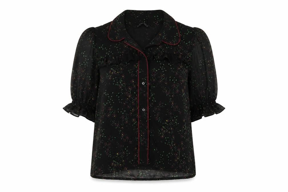 Womens UK Size M Zara Black Basic Button-Up
