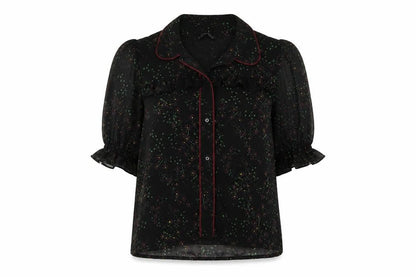 Womens UK Size M Zara Black Basic Button-Up