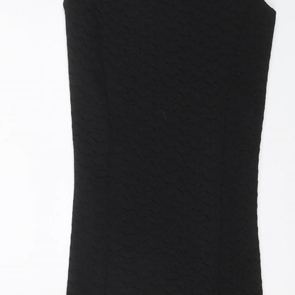 Miss Selfridge Womens Black Polyester Bodycon Size 6 Off the Shoulder Pullover
