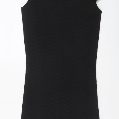 Miss Selfridge Womens Black Polyester Bodycon Size 6 Off the Shoulder Pullover