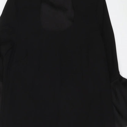 Marks and Spencer Womens Black Polyester A-Line Size 10 Round Neck Zip