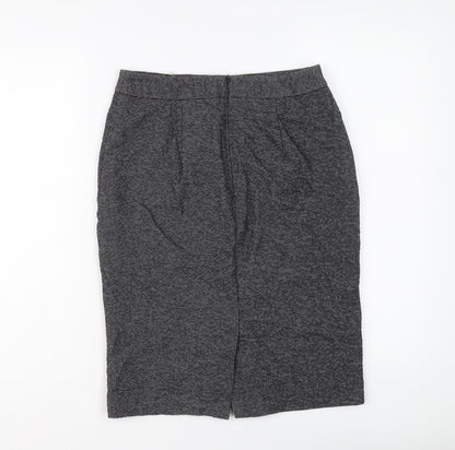 Ann Taylor Womens Grey Geometric Cotton A-Line Skirt Size 10 Zip