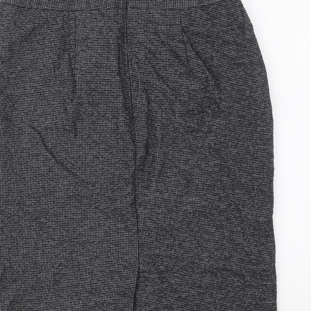 Ann Taylor Womens Grey Geometric Cotton A-Line Skirt Size 10 Zip