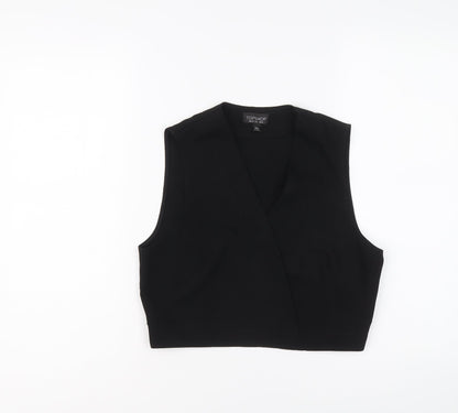 Womens UK Size 10 Topshop Black Cropped Blouse