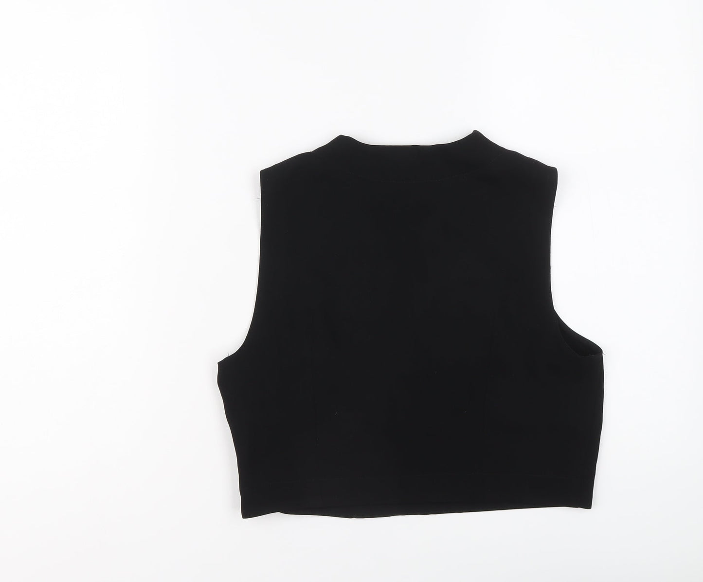 Womens UK Size 10 Topshop Black Cropped Blouse