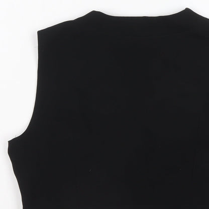 Womens UK Size 10 Topshop Black Cropped Blouse