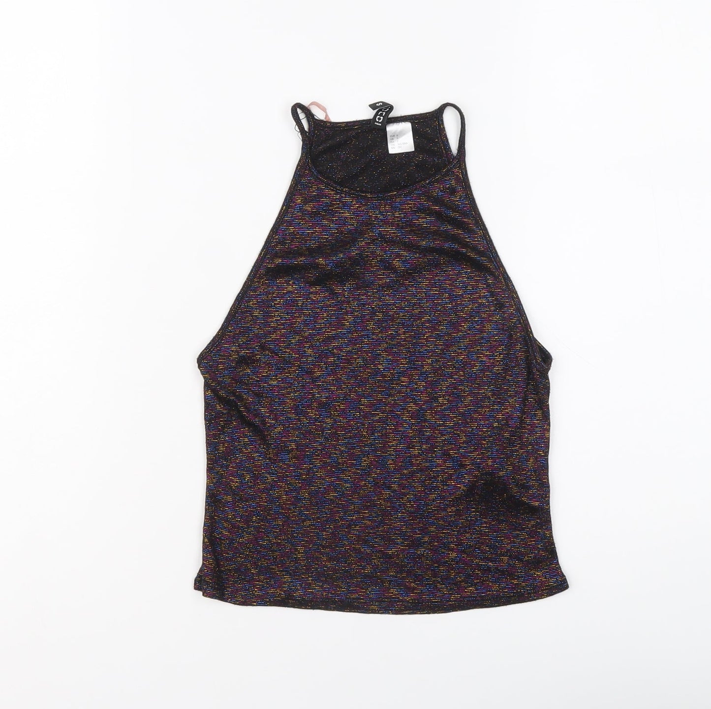 Womens UK Size S H&M Multicoloured Cropped Tank