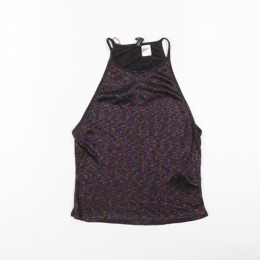 Womens UK Size S H&M Multicoloured Cropped Tank