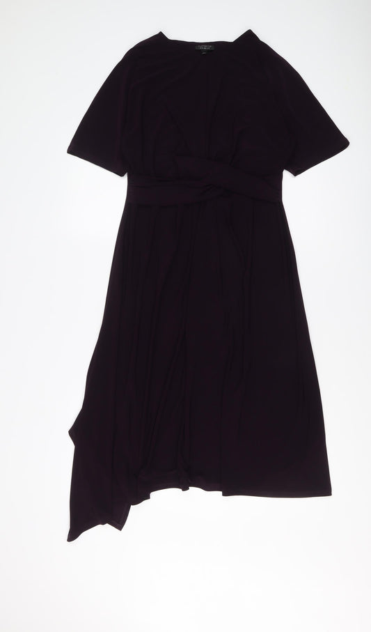 Topshop Womens Purple Polyester Trapeze & Swing Size 10 Round Neck Pullover