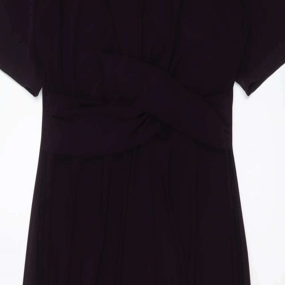 Topshop Womens Purple Polyester Trapeze & Swing Size 10 Round Neck Pullover