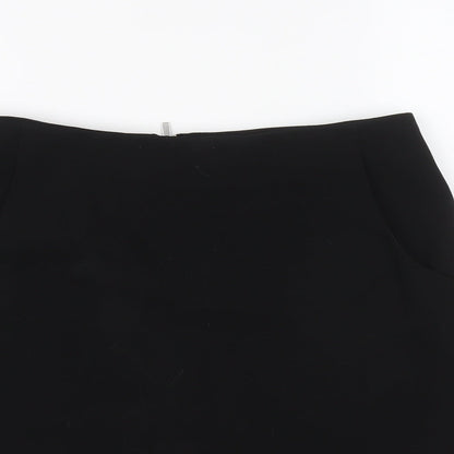 H&M Womens Black Polyester Straight & Pencil Skirt Size 10 Zip