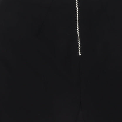 H&M Womens Black Polyester Straight & Pencil Skirt Size 10 Zip