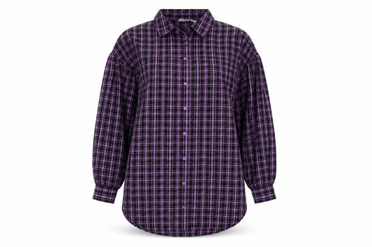 Womens UK Size S Noisy may Purple Basic Button-Up