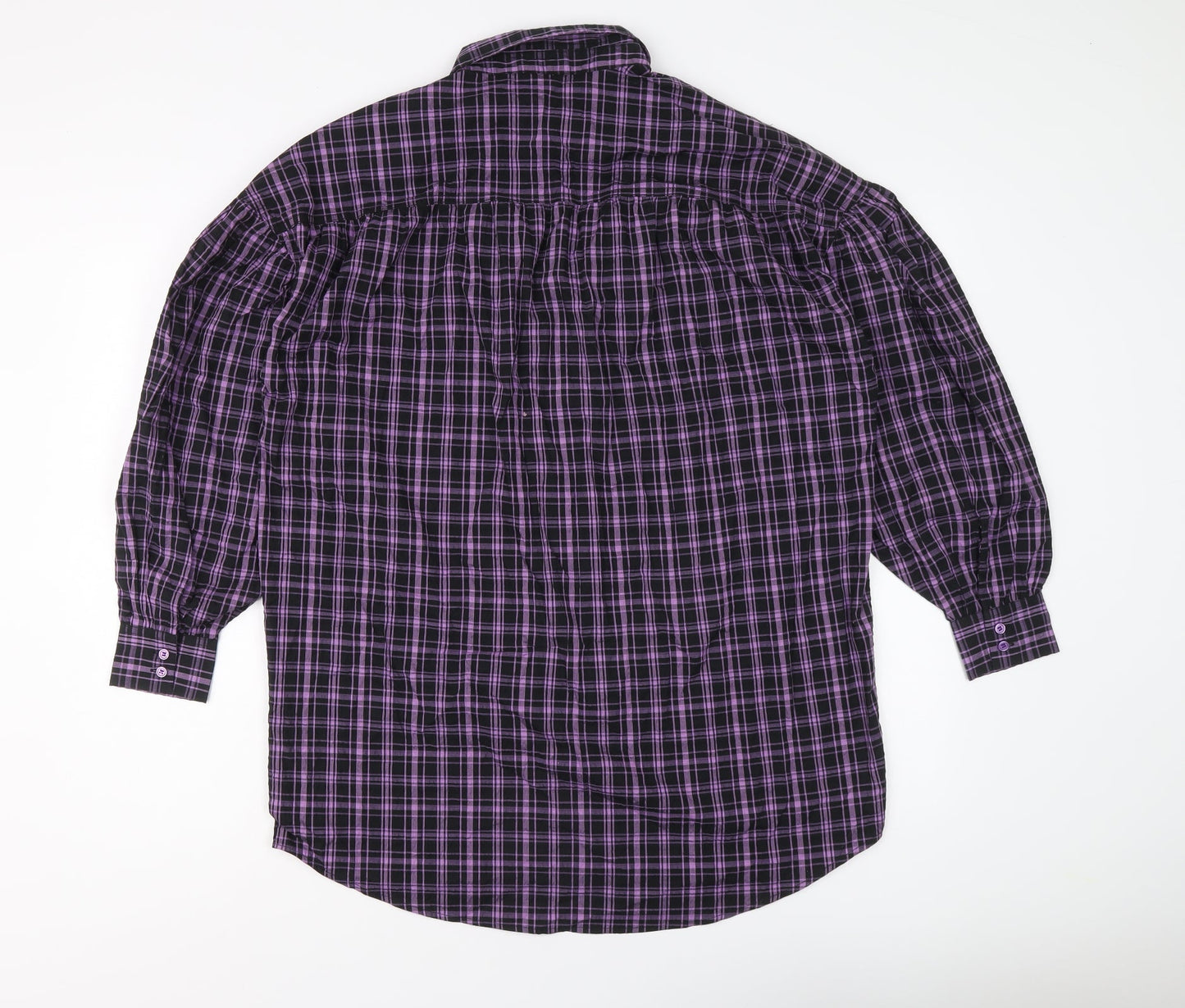 Noisy may Womens Purple Plaid Cotton Basic Button-Up Size S Collared