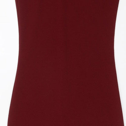 Boohoo Womens Red Polyester Bodycon Size 6 V-Neck Pullover