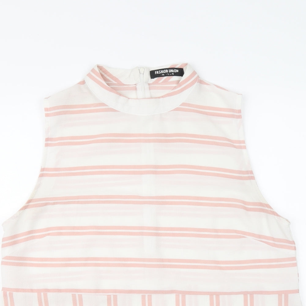 Womens UK Size 16 Fashion Union Pink Basic Tank