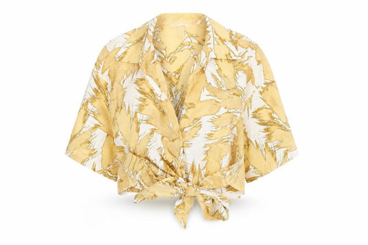 Womens UK Size XS H&M Beige Wrap Blouse