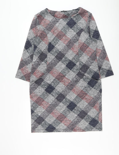 Roman Womens Multicoloured Geometric Polyester Shift Size 14 Round Neck Pullover