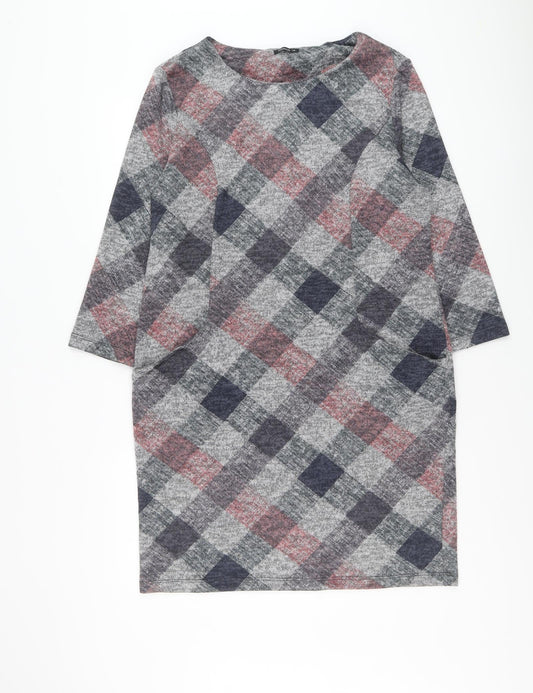 Roman Womens Multicoloured Geometric Polyester Shift Size 14 Round Neck Pullover
