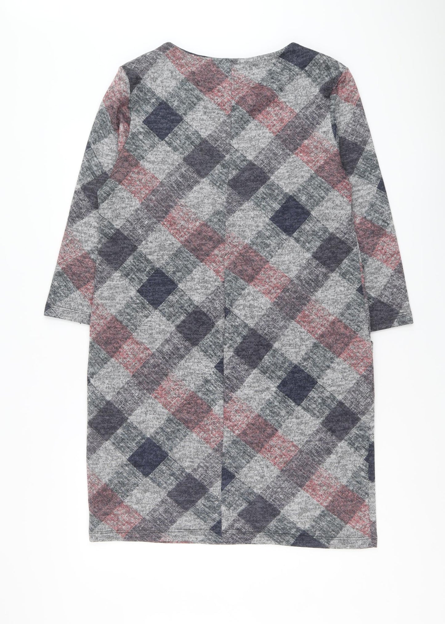 Roman Womens Multicoloured Geometric Polyester Shift Size 14 Round Neck Pullover