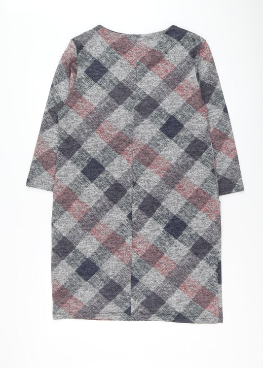 Roman Womens Multicoloured Geometric Polyester Shift Size 14 Round Neck Pullover