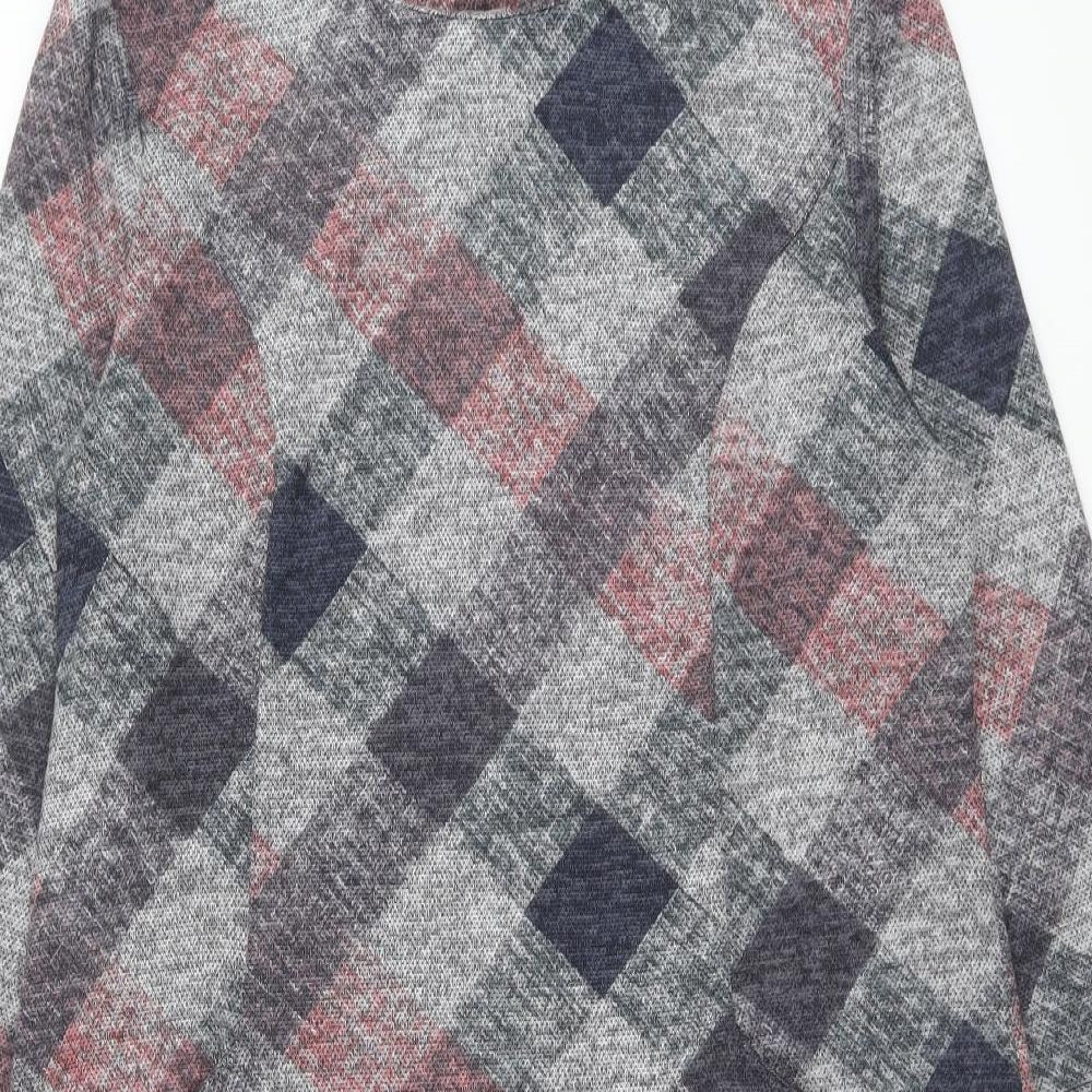 Roman Womens Multicoloured Geometric Polyester Shift Size 14 Round Neck Pullover