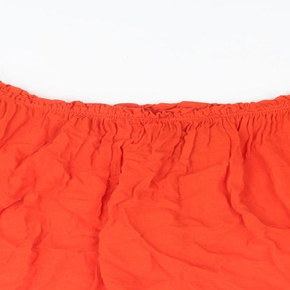 Womens UK Size S Zara Red Basic Blouse