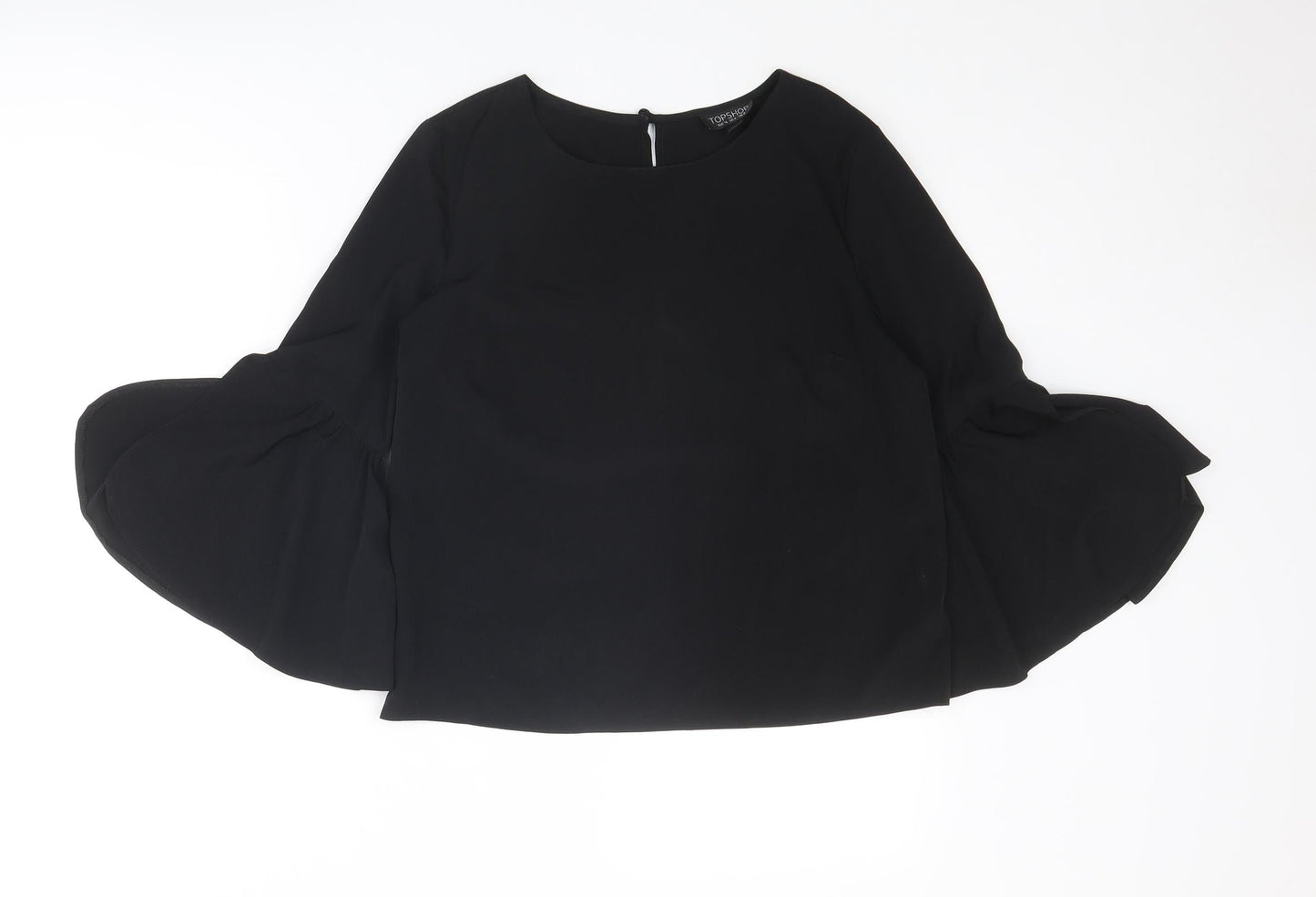Womens UK Size 8 Topshop Black Basic Blouse