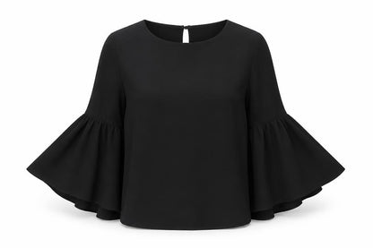 Womens UK Size 8 Topshop Black Basic Blouse