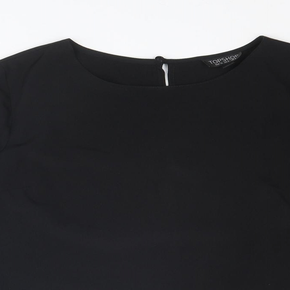 Womens UK Size 8 Topshop Black Basic Blouse