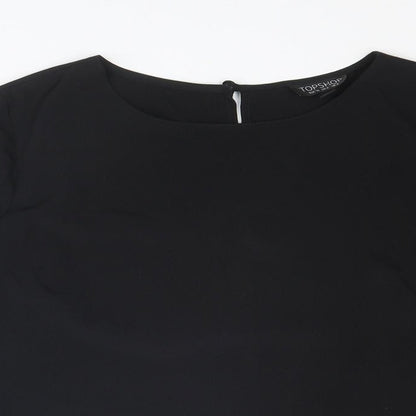 Womens UK Size 8 Topshop Black Basic Blouse