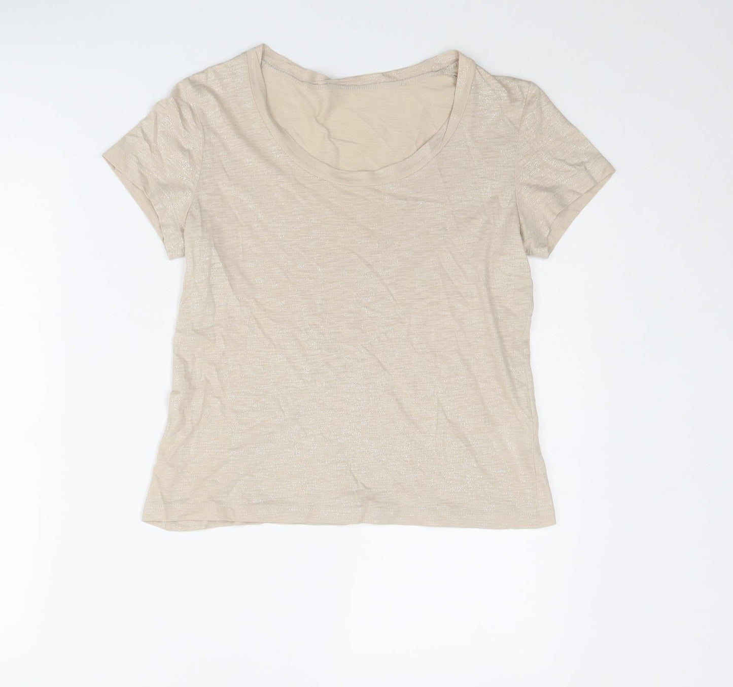 Womens UK Size 10 LUISA CERANO Beige Basic T-Shirt